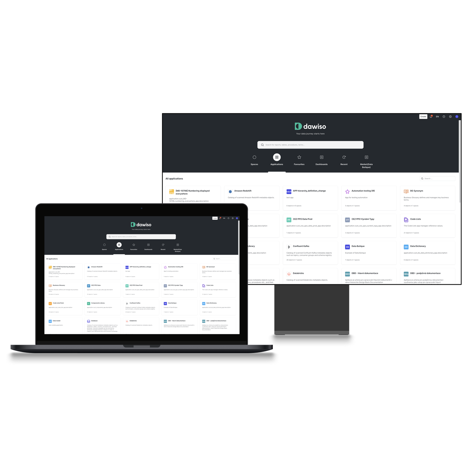 Dawiso platform screenshots